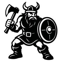 vector illustration of a warrior vikingo