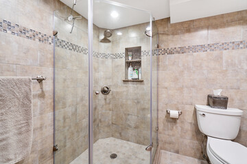 Bathroom with modern fixtures elegant design