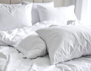 White bedding on a bed (1)
