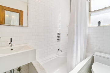 Bathroom with modern fixtures elegant design
