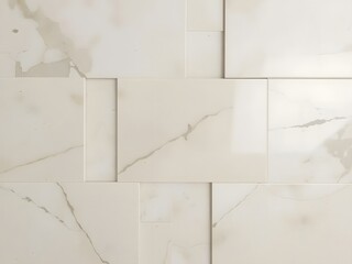 Fototapeta premium Elegant beige marble wall with rectangular tile pattern, ideal for luxury interior design, architecture backgrounds, and modern decorative or construction concepts