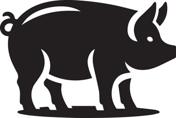 Obraz premium pig logo vector illustration, pig vector icon, pig silhouette vector full body
