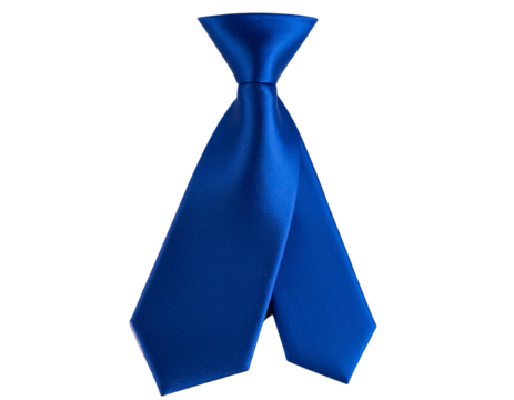 Classic Elegant Blue Silk Tie, Perfectly Knotted, Formal Wear Accessory, Isolated