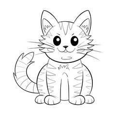 Fototapeta premium Cat with stripes clip art hand drawn 