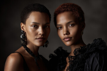 captivating portrait of matching models showcasing their influence on public opinion and fashion trends