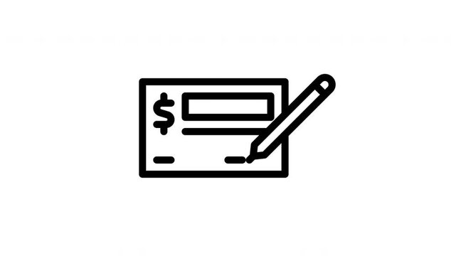 checkbook minimalist stroke animation