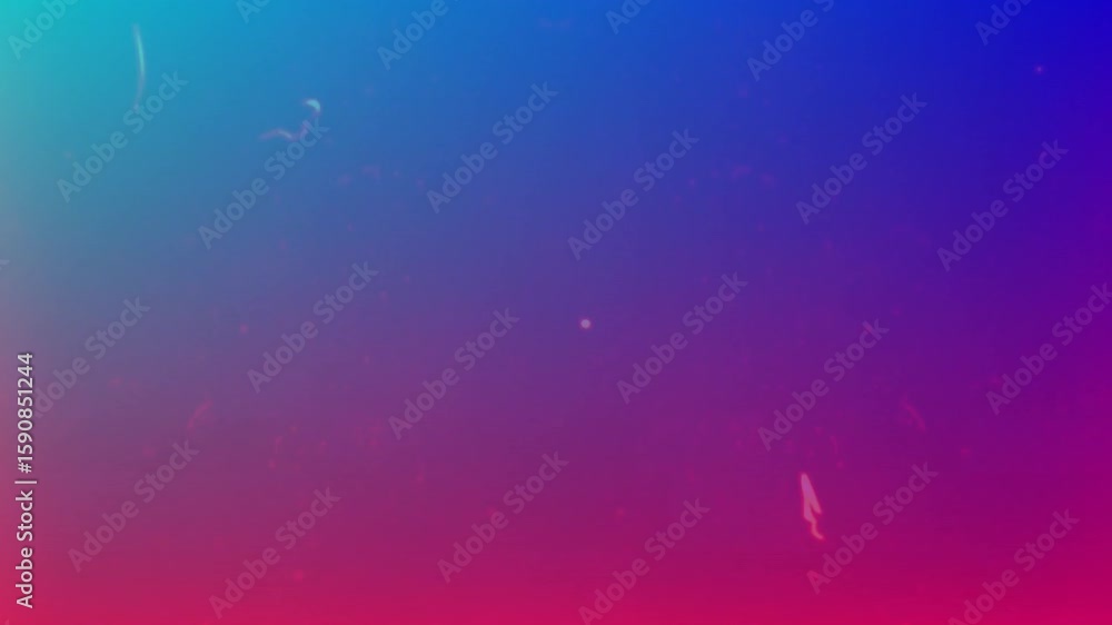 Poster background transitioning from teal to pink, light specks drifting over screen creating calm flow