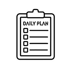 Daily Plan Clipboard Icon &ndash; Outline Task Organizer Vector