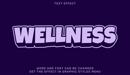 Wellness text effect template in 3d design