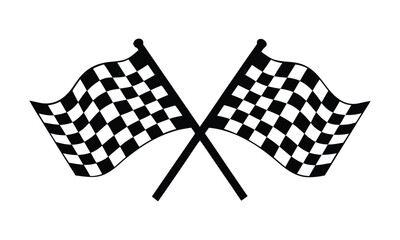 Racing flag, Two crossed checkered Flag NASCAR Racing flag silhouette vector