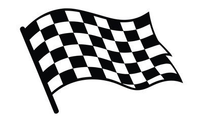 Racing flag, Two crossed checkered Flag NASCAR Racing flag silhouette vector