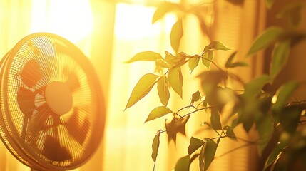 Sunlight, fan, plant, warm room