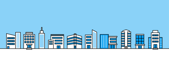高層ビルが立ち並ぶ都会のイラスト / ベクター © 松浦 お順