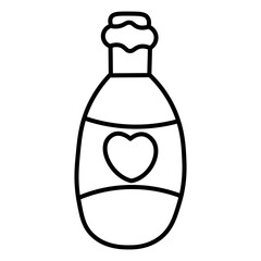 Cute Hand Soap Bottle Line Art with Heart Label