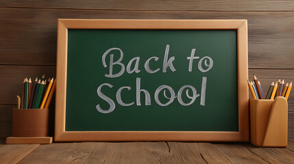Back to School Chalkboard Classroom D&eacute;cor: Educational Supplies and Creative Desk Setup for a New Academic Season
