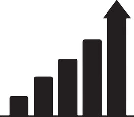 Ascending Bar Graph Illustration Depicting Business Growth and Positive Trends Indicating Success and Progress Toward Financial Goals