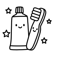 Cute Toothpaste and Toothbrush Duo with Stars