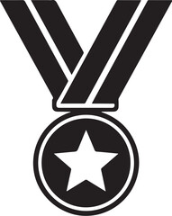 Achievement Star Medal Award Symbol of Excellence Honoring Success with Hanging Ribbon for Recognition of Outstanding Performance