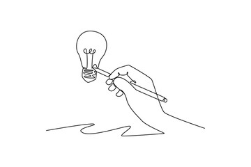 Brainstorm concept. Single line draw design. Vector graphic illustration