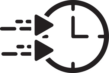 High Speed Timing Precise Scheduling Concept Illustration with Clock Face and Double Arrows Symbolizing Swiftness and Deadline Adherence