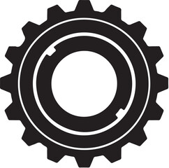 Detailed Black and White Illustration of a Gear Wheel Design for Engineering and Industrial Applications with Intricate Toothed Edge