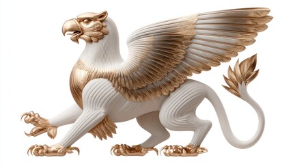 Fototapeta premium Gold and white mythical creature