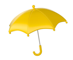Yellow Umbrella Symbolizing Emotional Protection 3d render with transparent background