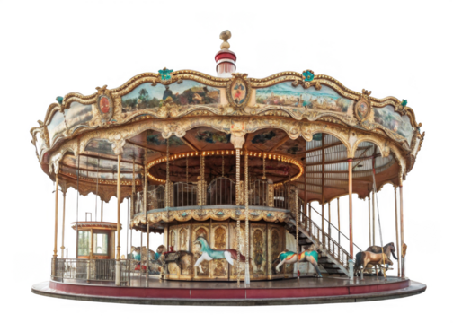 carousel on a isolated transparent background