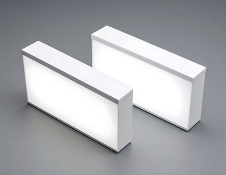 Two white illuminated display units