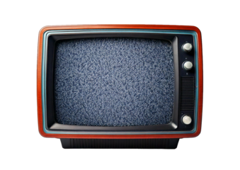 Static retro tv display, isolated on transparent or white background
