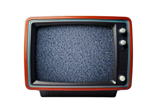Static retro tv display, isolated on transparent or white background
