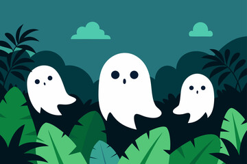 A group of kids in Halloween costumes at a summer party