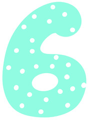 Green number with white dot zero to nine