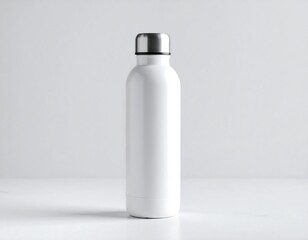 White water bottle on white surface