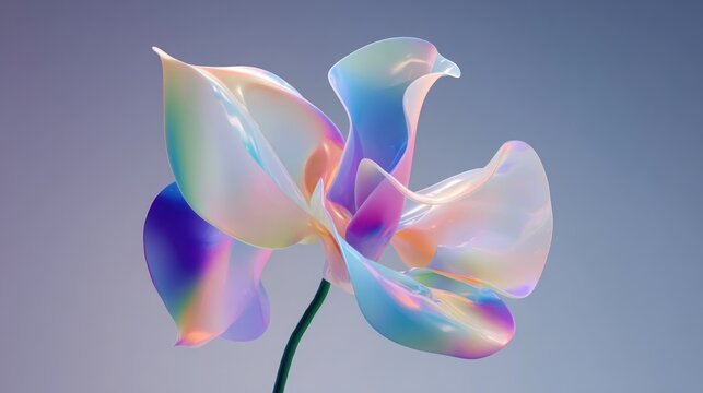 Abstract iridescent flower design.