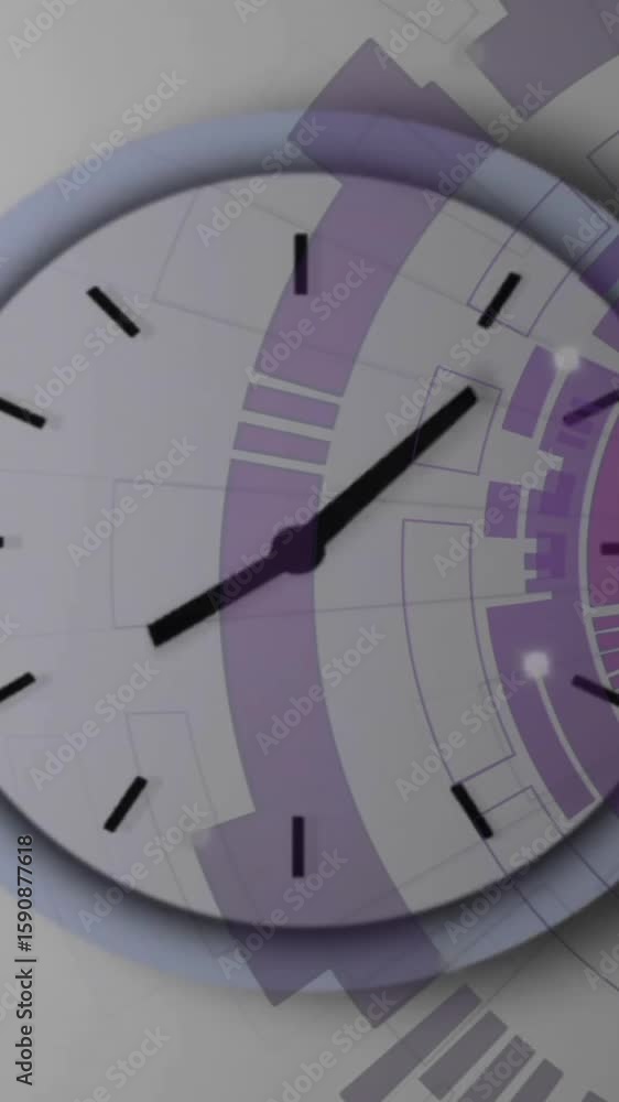 Poster Animation of scope scanning and data processing over clock ticking