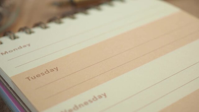 Planning for the week with a blank weekly planner
