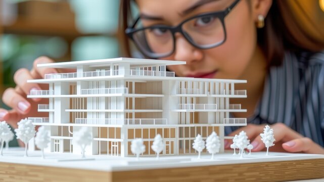 Creative women founders in creative industries often bring innovative designs to life, as seen in this architectural model