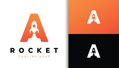 Letter A with Rocket Logo