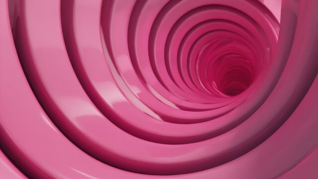 Fototapeta Explore abstract pink twisting tunnels in a hypnotic journey through fluid forms, smooth surfaces. This captivating experience sparks imagination, invites wonder while offering a stunning visual feast