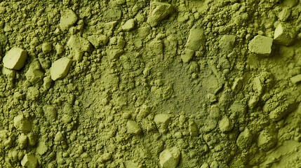 Closeup of green matcha powder texture background.