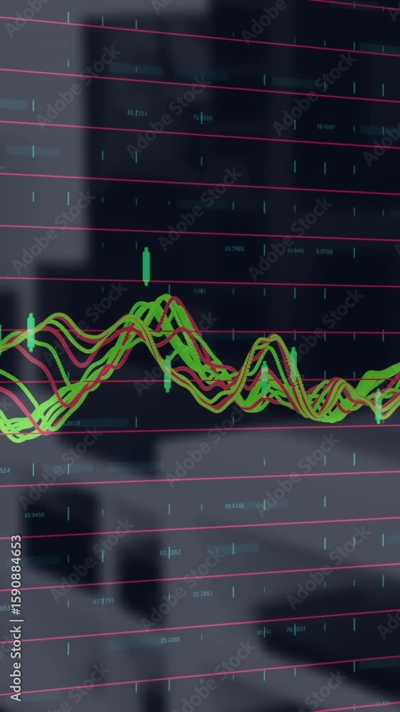 Aufkleber animation of data processing over office