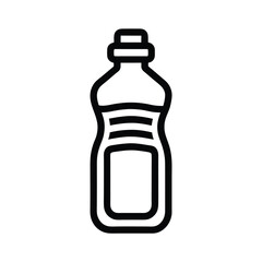 Water Bottle Outline Vector Illustration