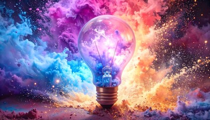 Colorful lightbulb creative design