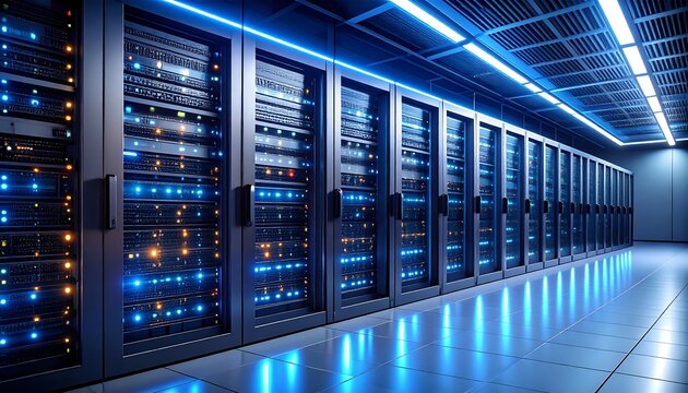 Server room illuminated