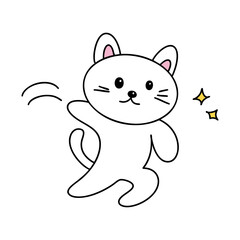 동작을 하고 있는 귀여운 고양이 일러스트