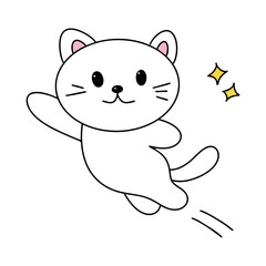 동작을 하고 있는 귀여운 고양이 일러스트