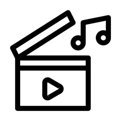 Entertainment Line Icon, Media Category