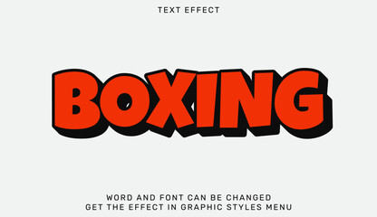 Boxing text effect template in 3d design