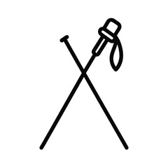 Hiking Stick Outline Vector Illustration